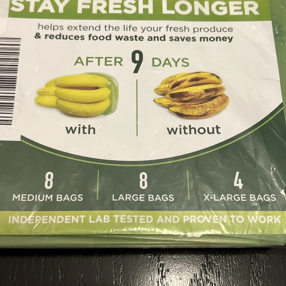 Green Bags 20Pack (8M, 8L, 4XL) Keeps Fruits Vegetables and Cut Flowers Reusable